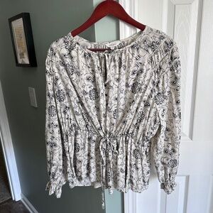 PER UNA (M&S) Peplum Dress Blouse - Black & Cream - UK 24/ US 20